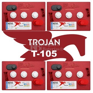 Pack 4 Bater�as TROJAN T-105 | 6 Voltios 250 Amperios